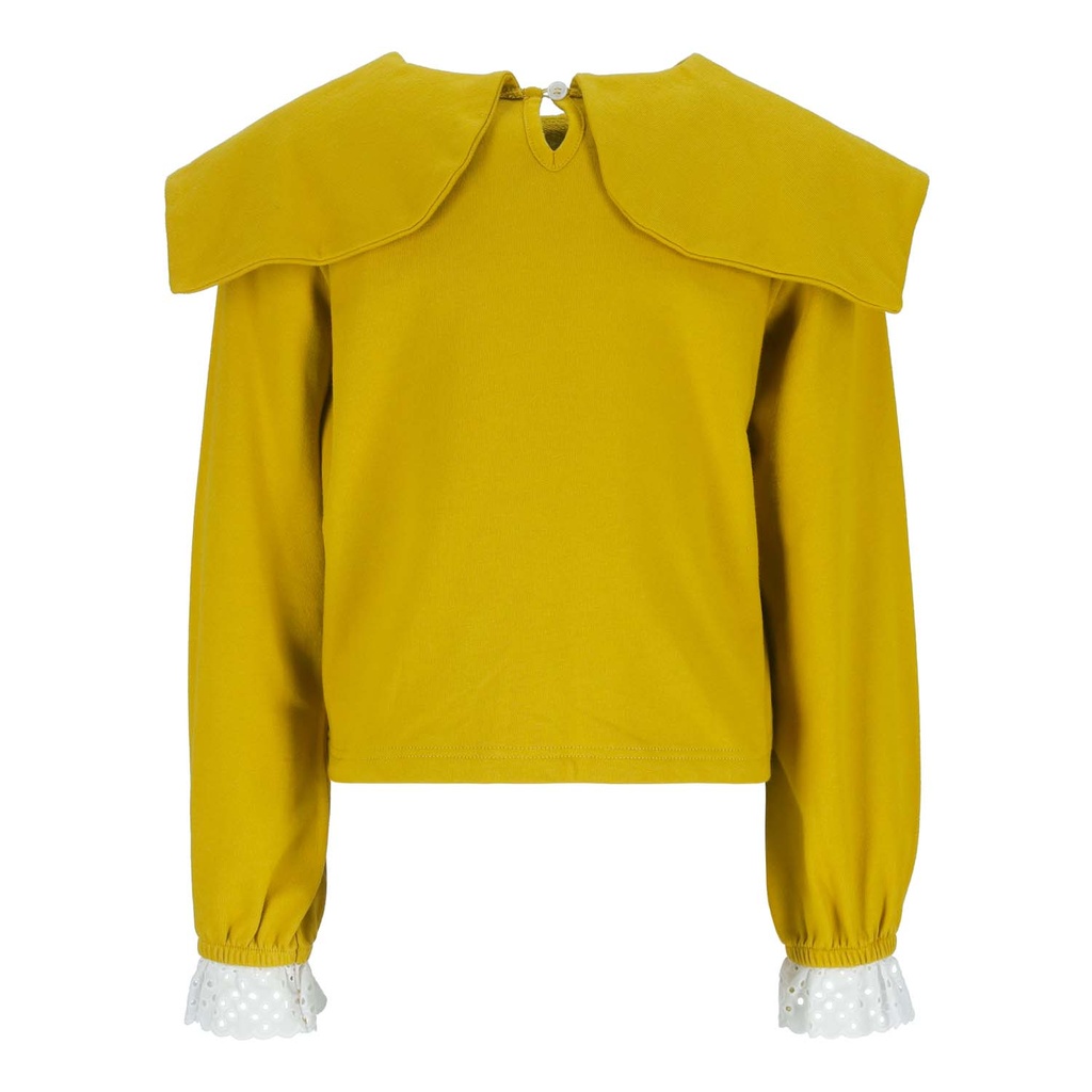 Sweat fille col noeud avec volants