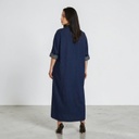 Robe chemise longue femme en jeans avec broderie