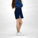 Jupe fille en jeans avec lacets