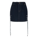 Jupe fille en jeans avec lacets