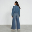 Cropped chemise western femme en jeans - SHERAZADE