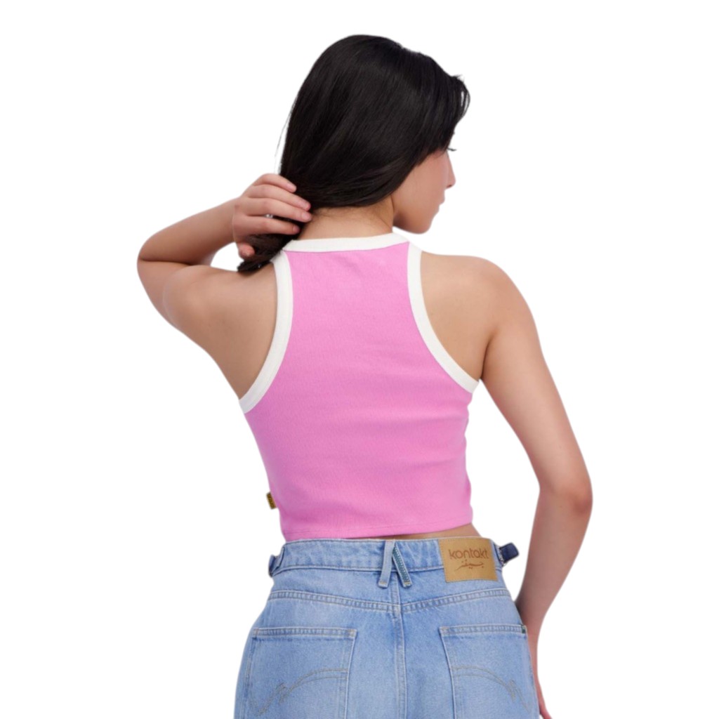 Top côtelé femme avec broderie