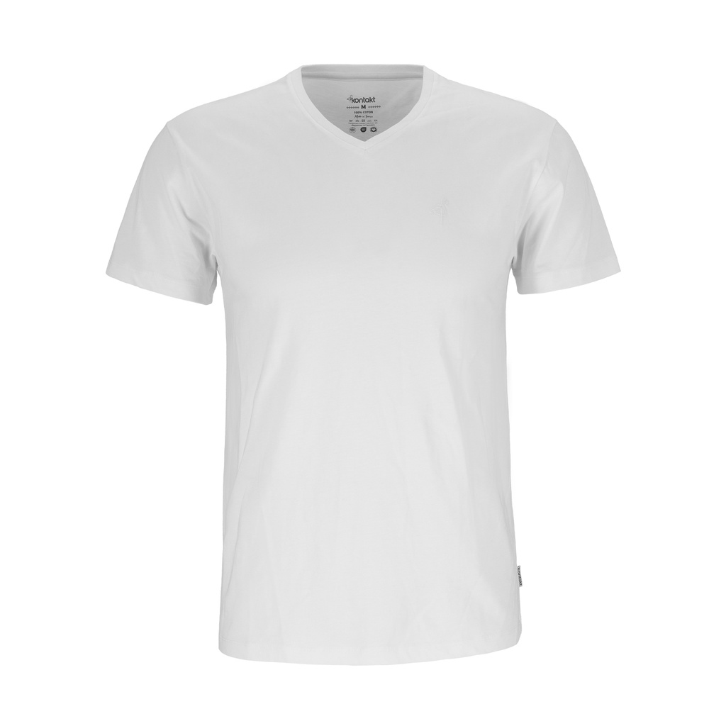 T-shirt homme manches courtes col V avec broderie