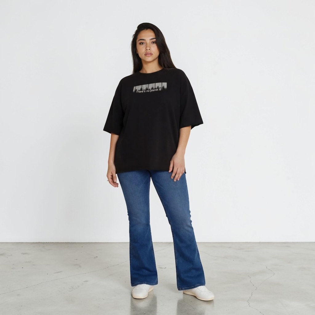 Sweat oversized femme manches courtes There’s no planet B