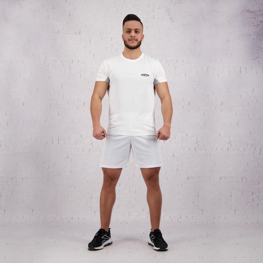 [05-010-18-015-K000-L] Short de sport homme avec logo (Blanc, L)