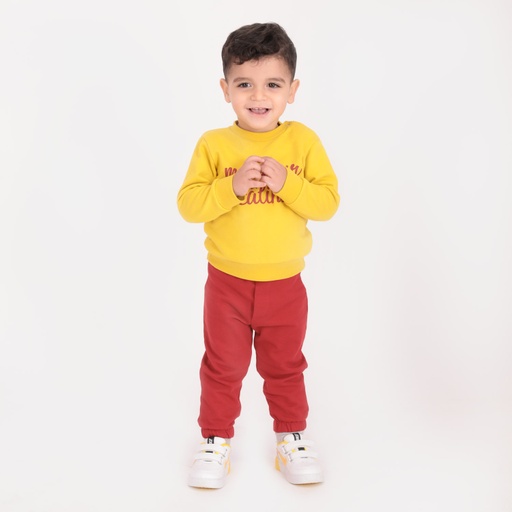 [05-010-35-06-K049-12M] Jogger bébé unisexe en molleton (Rouge, 12M)