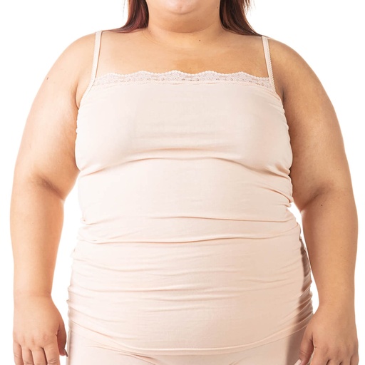 [05-010-08-014-K019-3XL] Caraco bords dentelle grandes tailles en coton stretch (Chair, 3XL)