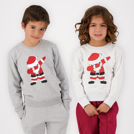 [05-010-36-016-K025-10A] Sweat noel unisexe enfant DAB (Gris Chiné, 10A)