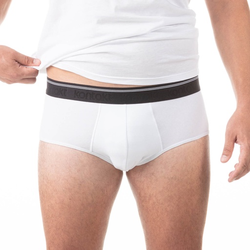 [05-010-20-021-K000-3XL] Slip midi grandes tailles en coton stretch (Blanc, 3XL)