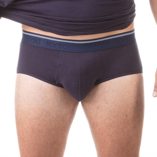 [05-010-20-021-K219-3XL] Slip midi grandes tailles en coton stretch (Bleu   Marine, 3XL)