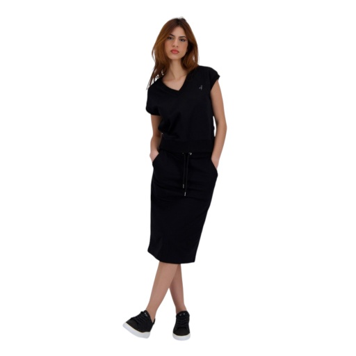 [05-010-21-001-K040-L] Jupe midi femme en molleton (Noir, L)