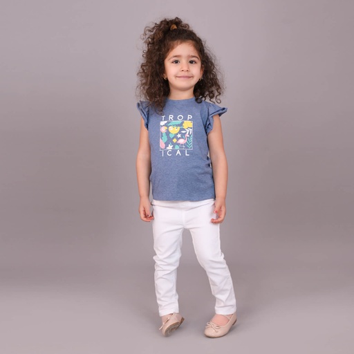 [01-010-79-001-K424-12M] Ensemble t-shirt avec volant et tregging (12M)