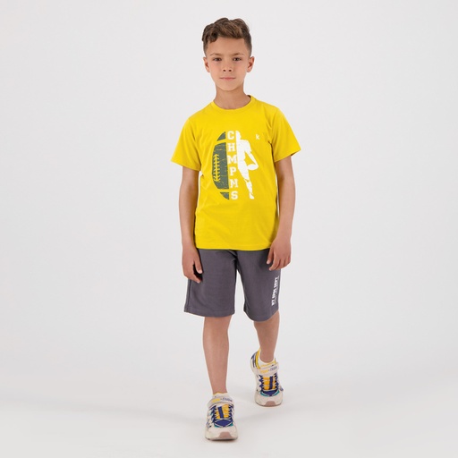 [05-010-02-382-K033-10A] T-shirt garçon manches courtes CHMPNS (Jaune, 10A)