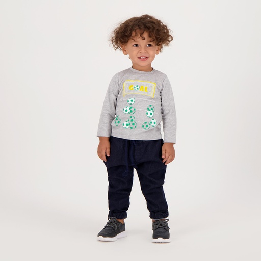 [01-010-01-315-K010-12M] Jogger bébé unisexe en jeans (Bleu, 12M)