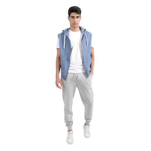 [05-010-65-001-K025-L] Jogger homme en molleton (Gris Chiné, L)