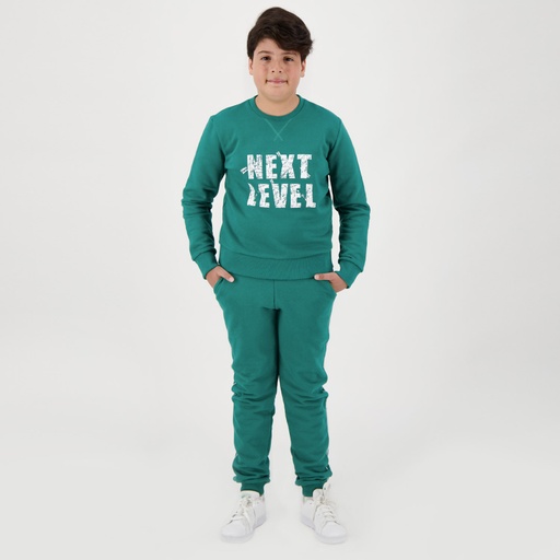 [05-010-35-010-K503-10A] Jogger garçon avec piping coté (Vert D'eau Foncé, 10A)