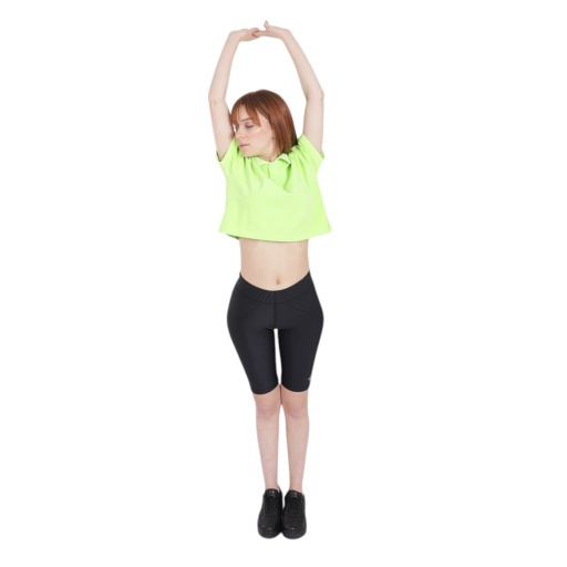 [05-010-15-028-K055-L] Polo crop femme (Vert Fluo, L)