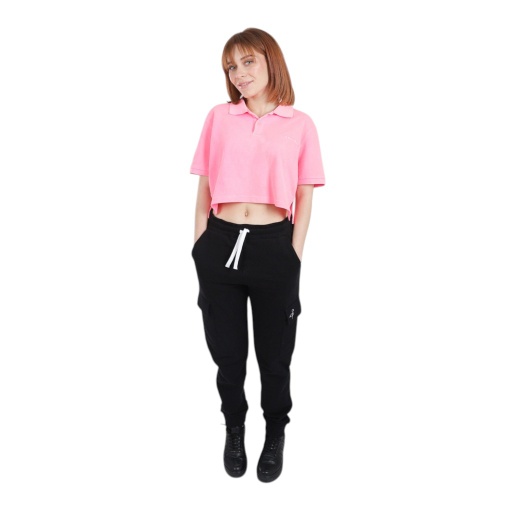 [05-010-15-028-K046-L] Polo crop femme (Rose Fluo, L)
