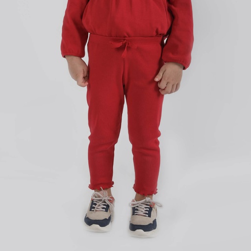 [05-010-37-006-K049-12M] Legging côtelé bébé avec cordon décoratif (12M)