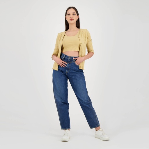 [05-010-94-001-K005-L] Gilet côtelé femme (Beige, L)