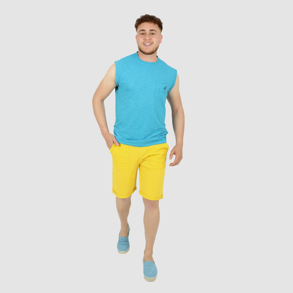 Short homme en molleton avec poche plaquées