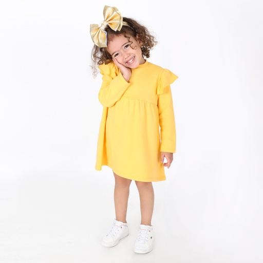 [05-010-17-064-K128-12M] Robe bébé à volant avec broderie (12M)