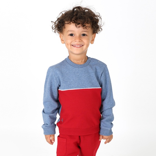 [05-010-36-052-K694-12M] Sweat bébé bi-couleur avec piping (12M)