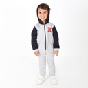 Combinaison bébé avec manche et capuche contrastés K