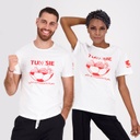 T-shirt unisexe manches courtes بالقرينتا مشرجين وللكوب ماشين