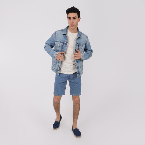 [01-010-10-043-K412-L] Regular jacket homme en jeans - KENZI (Jeans  Bleu Clair, L)