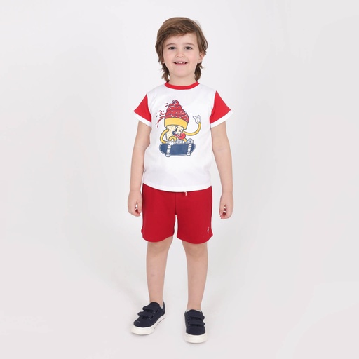 [05-010-18-054-K009-12M] Short bébé (Rouge  Bordeaux, 12M)