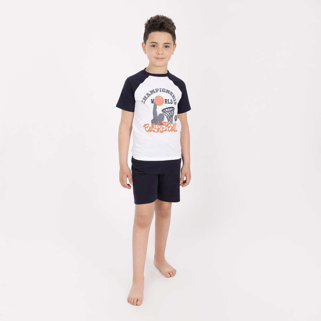 Ensemble garçon manches raglan et short BASKETBALL