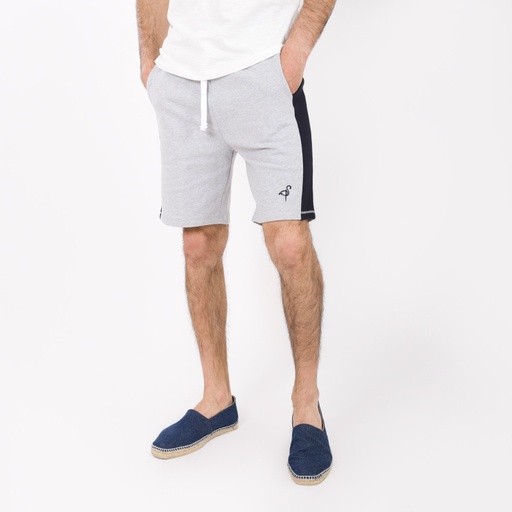 [05-010-18-058-K536-L] Short homme en molleton avec bandes contrastées (L)