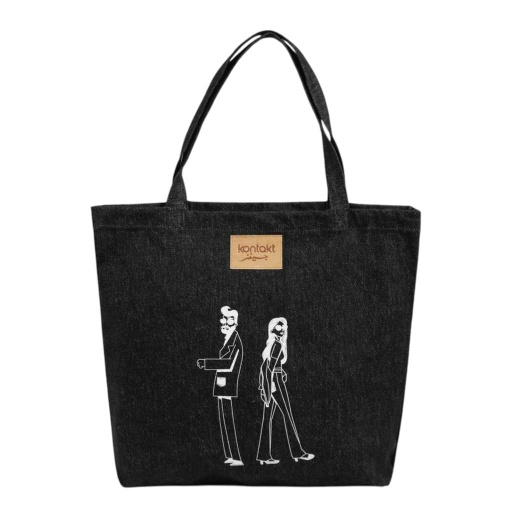 [01-010-31-004-K523-U] Tote bag en jeans DALI &amp; KINDA (Jeans Gris Foncé)