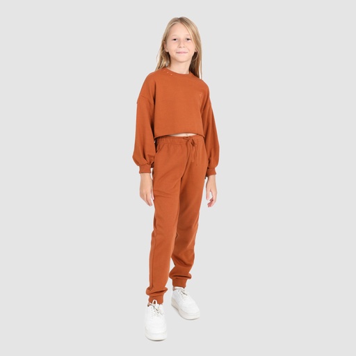 Sweat crop fille avec détails broderie