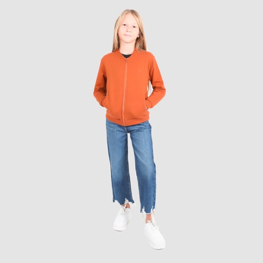 Bombers zippé fille avec broderie