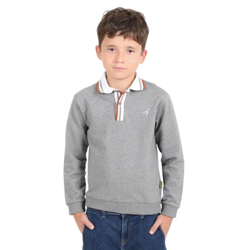 [05-010-36-131-K505-10/12A] Sweat polo garçon avec broderie (10/12A)