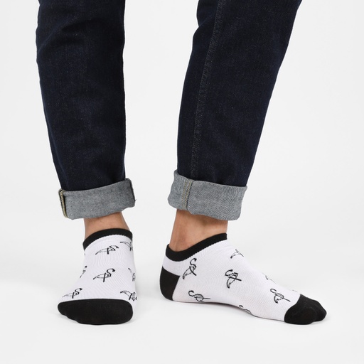 [05-010-110-012-K581-36-39] Chaussette unisexe adulte FLAMANT (Blanc &amp; Noir , 36-39)