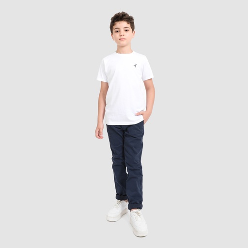 [01-010-01-447-K219-10-12ANS] Pantalon Chino slim  garçon (Bleu Marine, 10-12A)