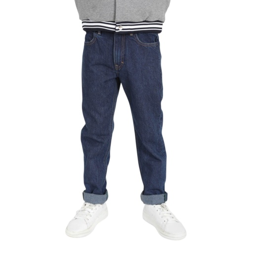 [01-010-01-448-K490-10/12ANS] Straight jeans garçon avec revers (Jeans Bleu Foncé, 10-12A)