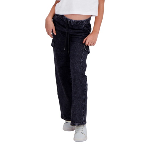 [01-010-01-135-K485-10/12A] Cargo jeans fille (10-12A)