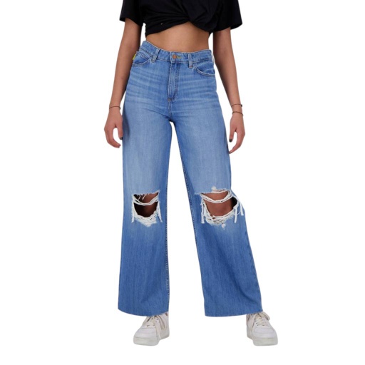 [01-010-01-463-K419-24] Wide leg jeans femme -WIDED (Jeans Bleu  Moyen, 24)