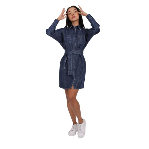 [01-010-09-067-K419-L] Robe chemise femme en jeans - RAIFA (L)