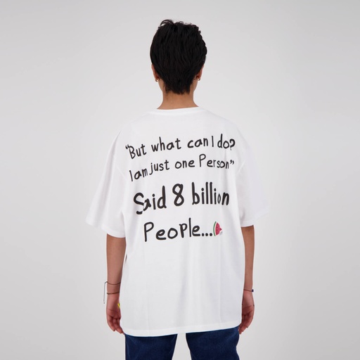 [05-010-02-519-K000-L] T-shirt unisexe oversized manches courtes SAID 8 BILLION PEOPLE (L)