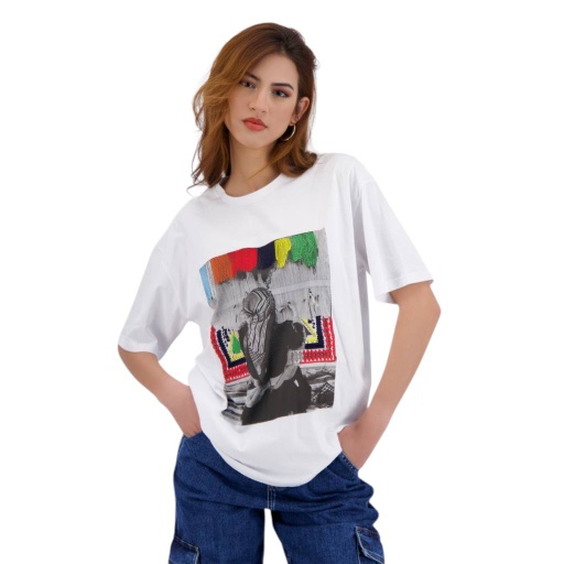 [05-010-02-550-K000-L] T-shirt oversized femme manches courtes THE ART OF MARGOUM (L)