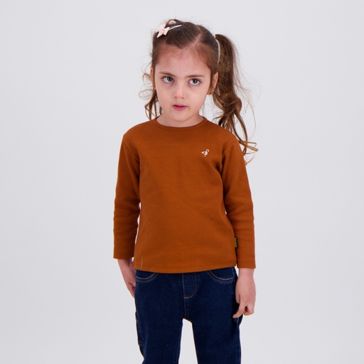 [05-010-02-569-K669-12/18M] T-shirt côtelé bébé manches longues avec broderie (12/18M)