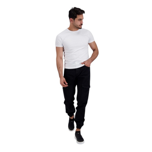 [05-010-02-538-K000-L] T-shirt homme manches courtes avec broderie (Blanc, L)