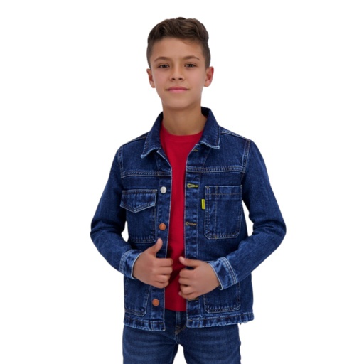 [01-010-10-076-K419-10-12A] Workwear jacket garçon en jeans (10/12 A)