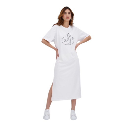 [05-010-17-048-K000-L] Robe maxi femme manches courtes avec fentes  FTOUR EL SBE7 (L)