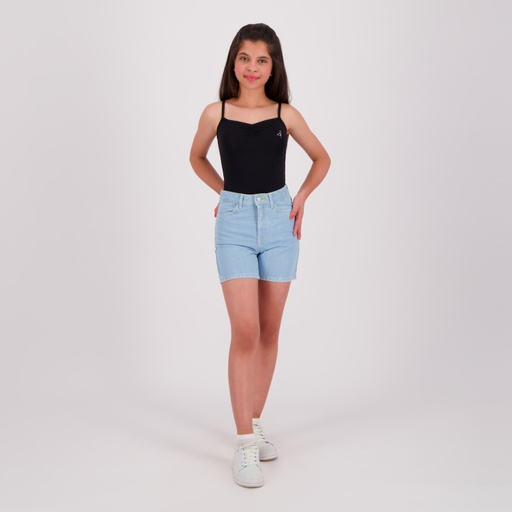 [05-010-03-064-K040-10/12A] Body bretelle fille avec broderie (Noir, 10/12 A)